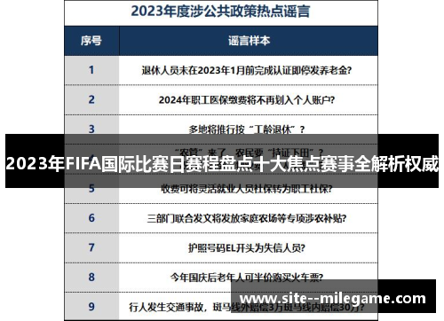 2023年FIFA国际比赛日赛程盘点十大焦点赛事全解析权威 2023年FIFA国际比赛日赛程盘点十大焦点赛事全解析权威
